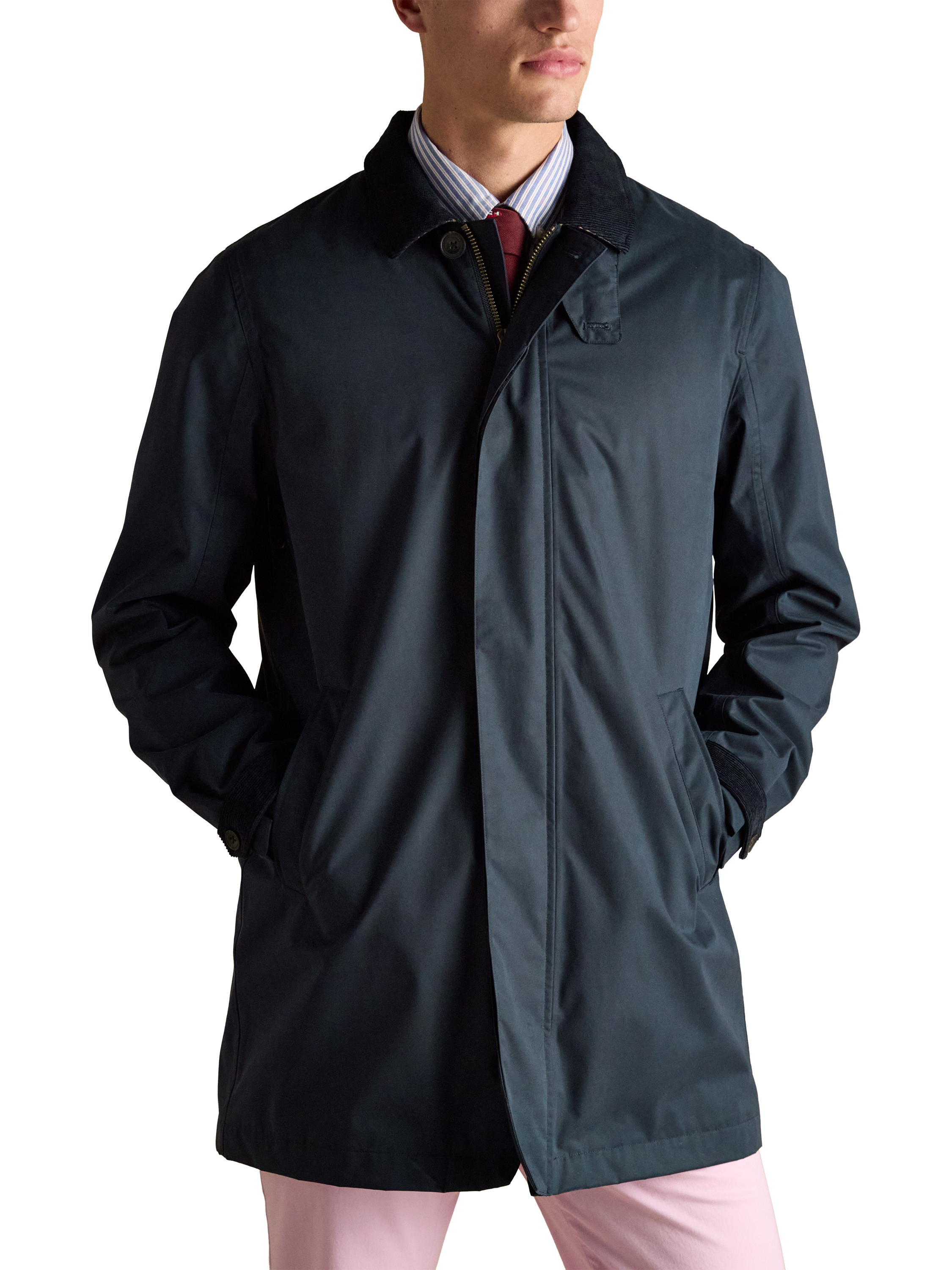 Product image 1 of 6, which shows Joules Sandford Waterproof Raincoat, Navy, S