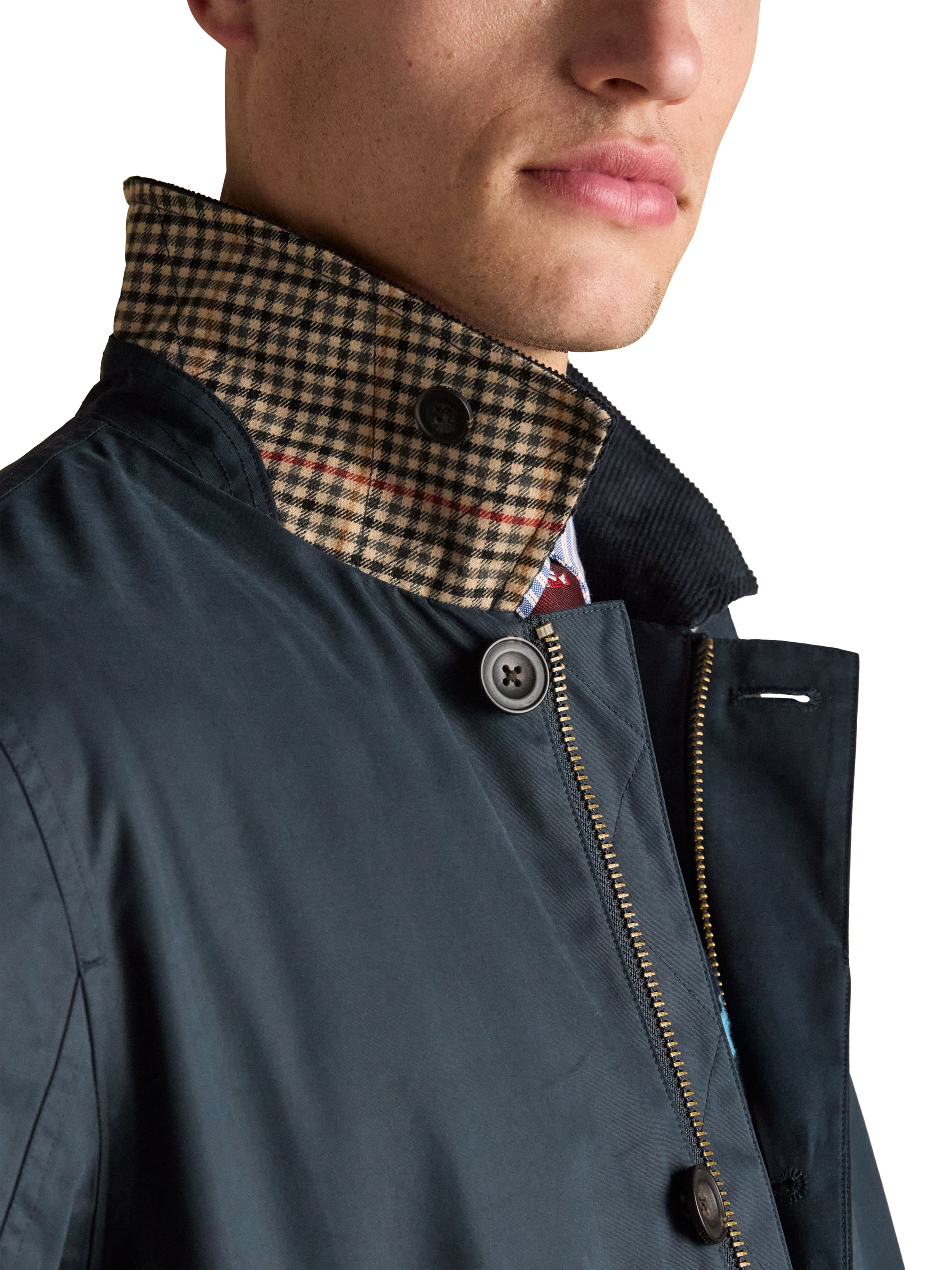 Product image 3 of 6, which shows Joules Sandford Waterproof Raincoat, Navy, S