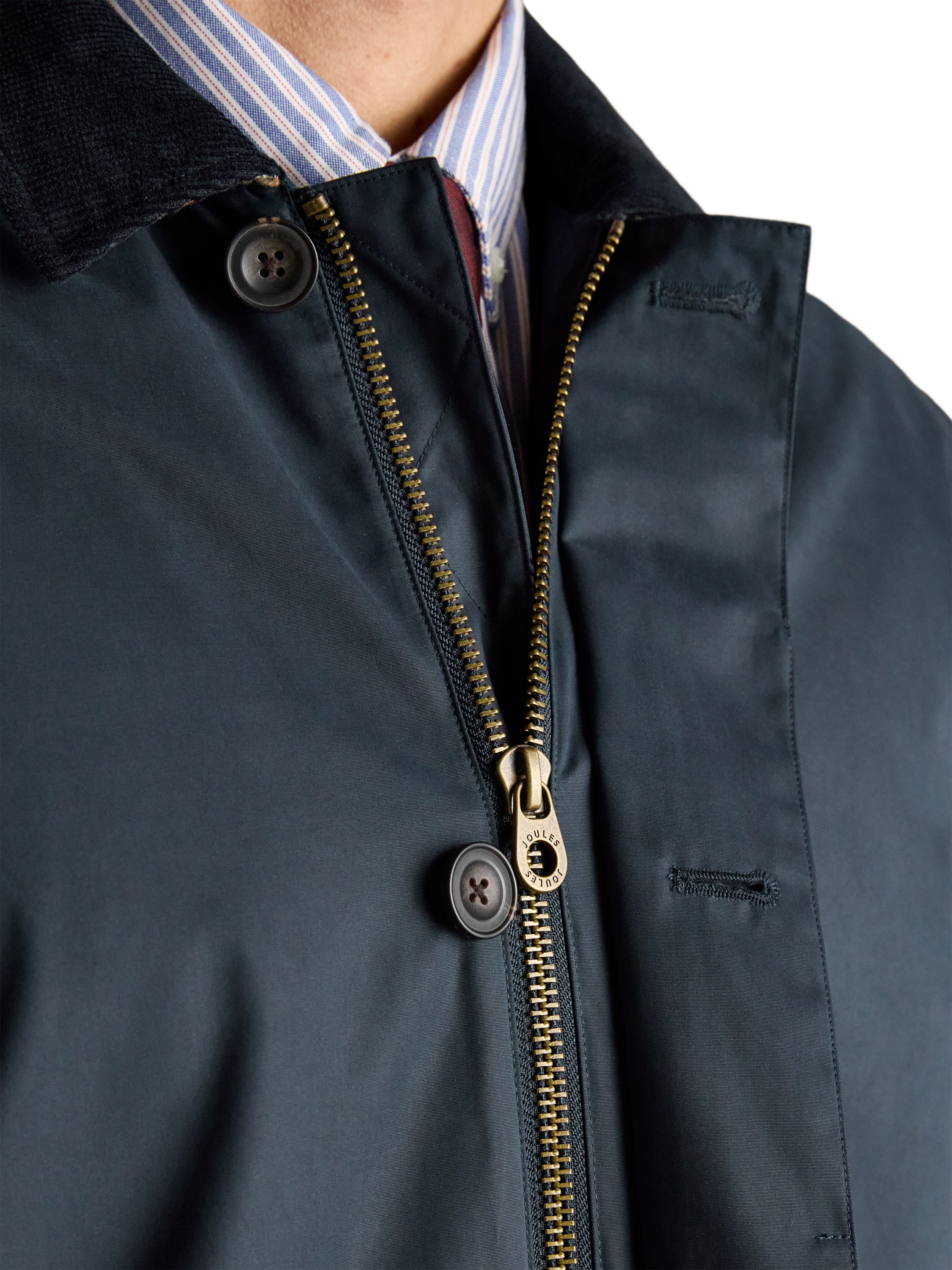 Product image 4 of 6, which shows Joules Sandford Waterproof Raincoat, Navy, S