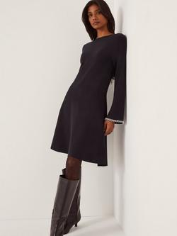 Monsoon Tate Trim Knit Dress, Midnight, Midnight