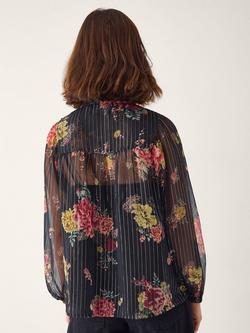Monsoon Azami Sparkle Sheer Shirt, Black/Multi - view 2, Black/Multi