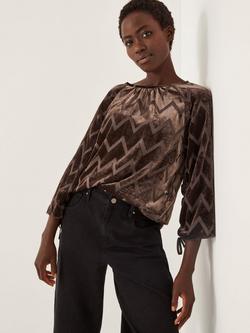 Monsoon Keisha Geometric Top, Chocolate, Chocolate
