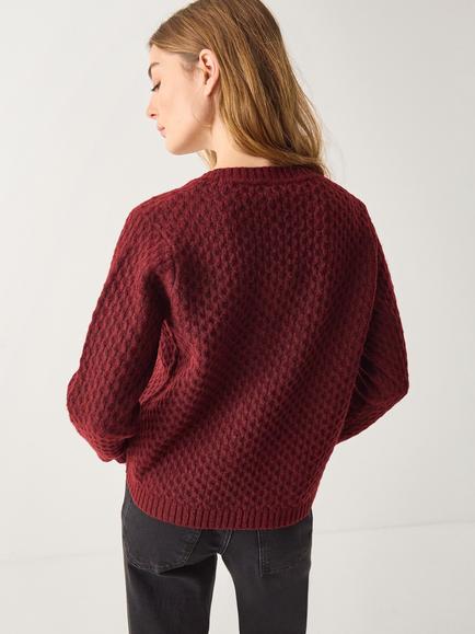 Monsoon Tina Tie Cardigan, Berry - view 2, Berry