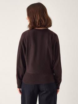 Monsoon Thea Trim Cardigan, Chocolate - view 2, Chocolate