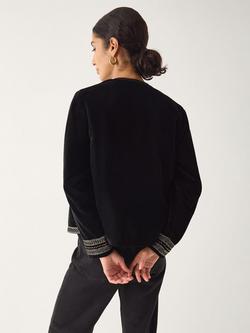 Monsoon Heather Embellished Jacket, Black - view 2, Black