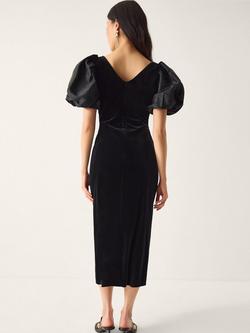 Monsoon Sadie Velvet Shift Dress, Black - view 2, Black