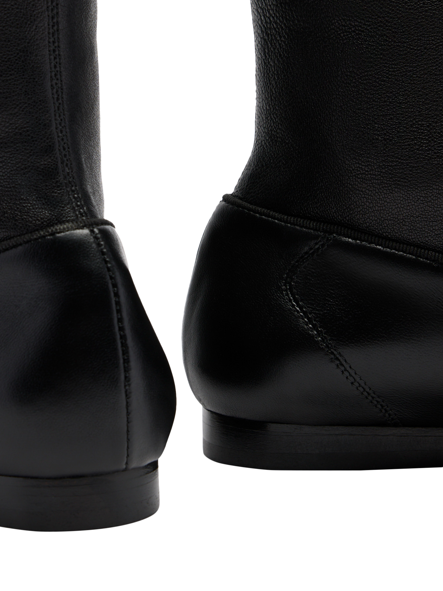 Product image 4 of 4, which shows Russell & Bromley Carden Leather Ultra Thin Stretch Flat Tall Boots, Black, 5