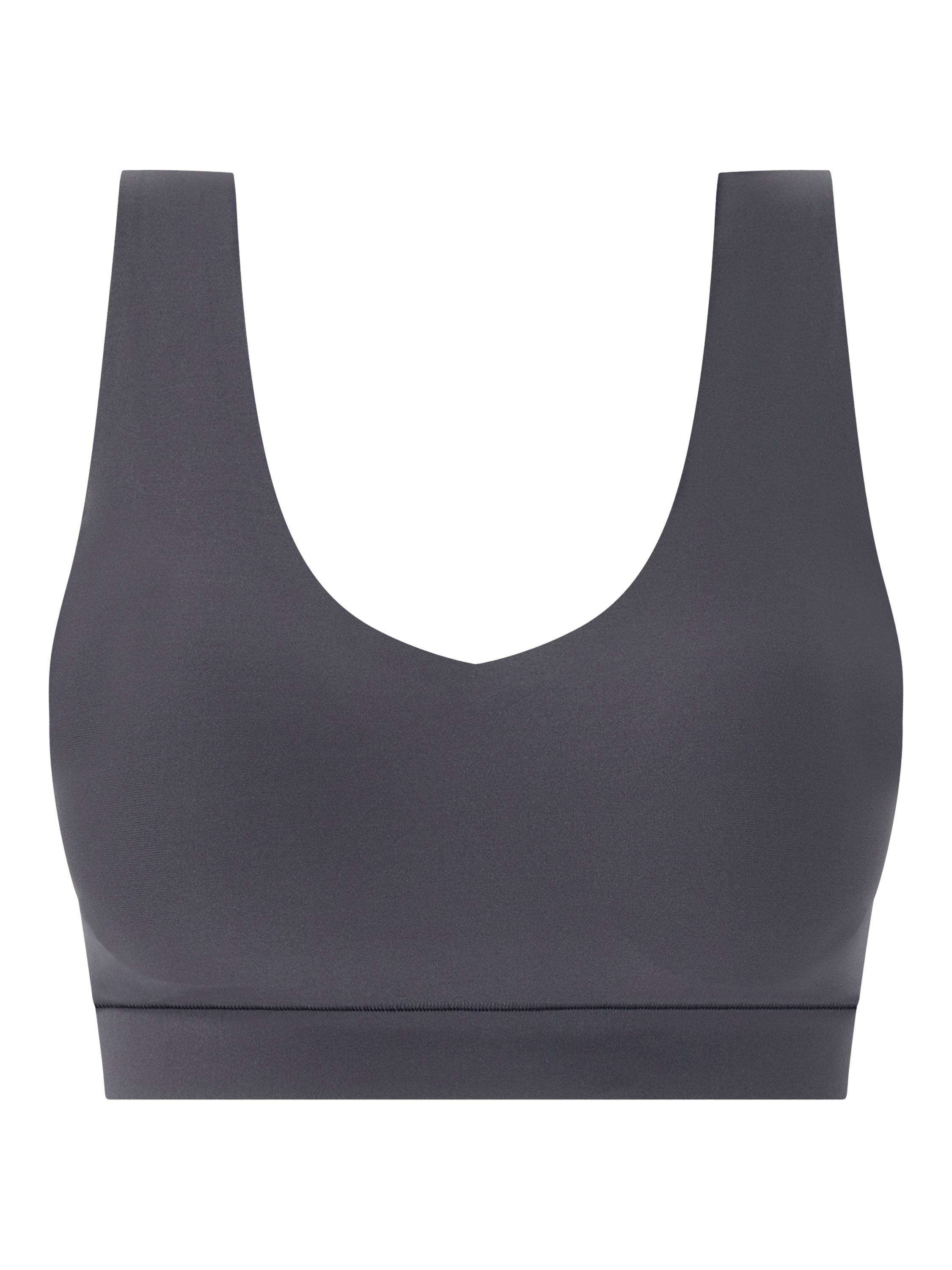 Product image 5 of 5, which shows Chantelle Soft Stretch V-Neck Padded Crop Bra, Carbon, XS-S