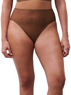 Chantelle Soft Stretch High Leg Knickers, Wild Brown
