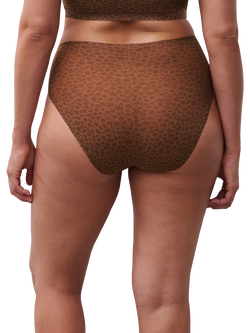 Chantelle Soft Stretch High Leg Knickers - view 2, Wild Brown