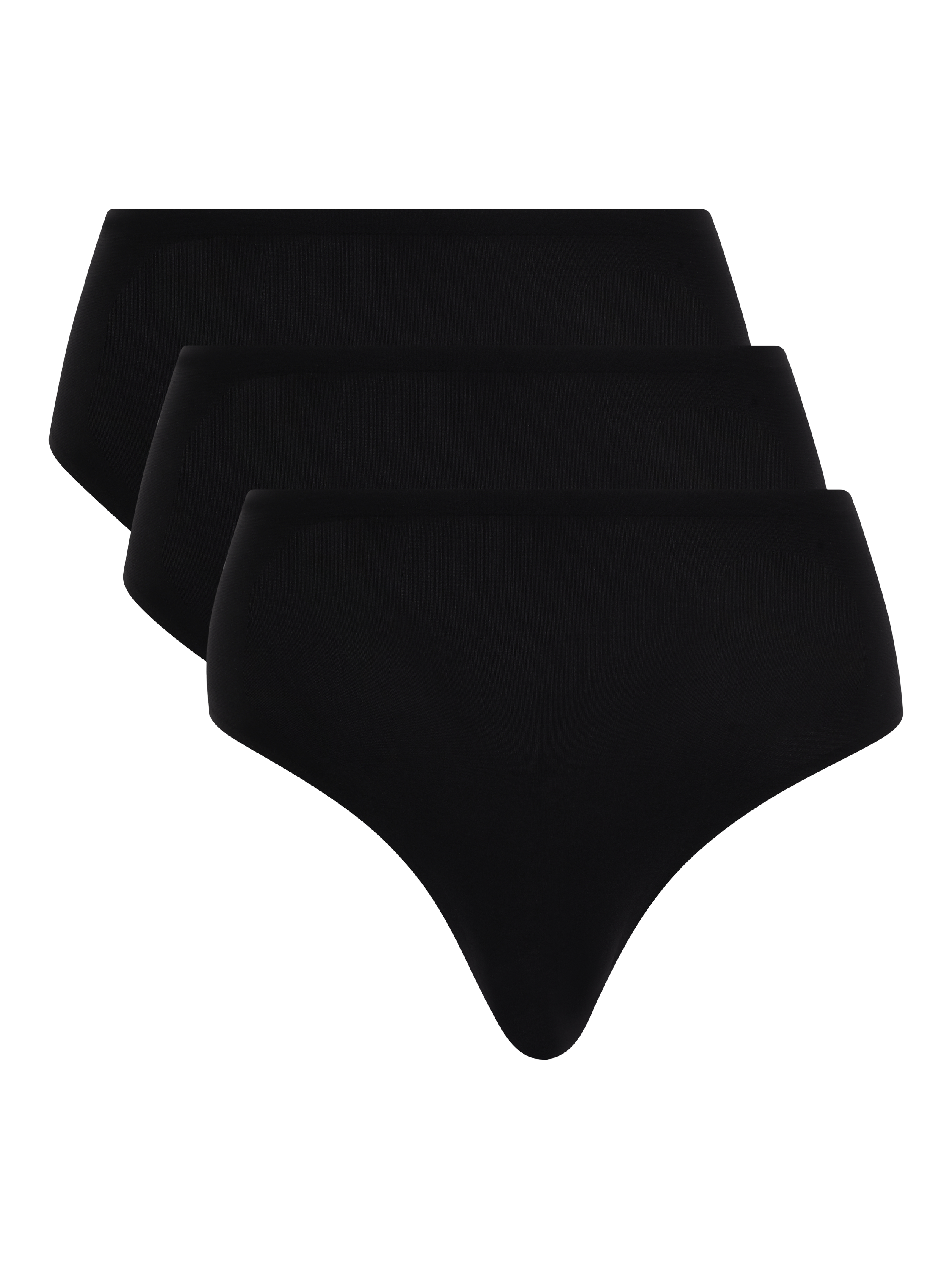 Product image 1 of 4, which shows Chantelle Soft Stretch High Leg Knickers, Pack of 3, Black, One Size