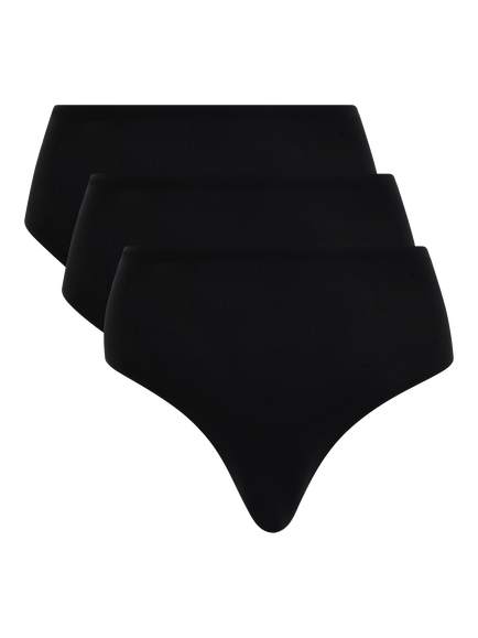 Chantelle Soft Stretch High Leg Knickers, Pack of 3, Black