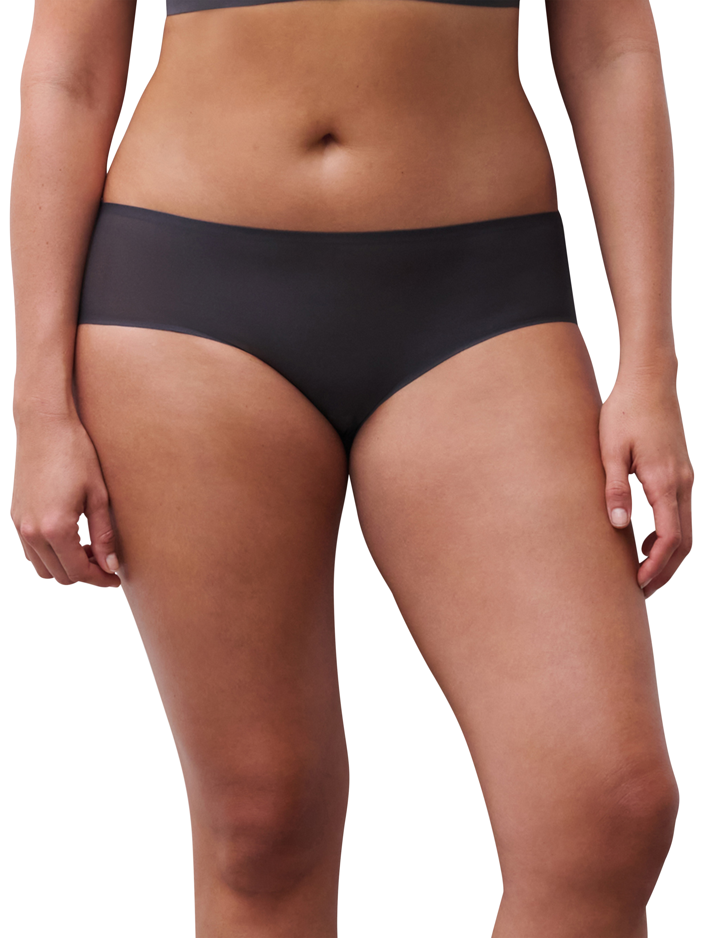 Product image 1 of 5, which shows Chantelle Soft Stretch Hipster Knickers, Carbon, One Size