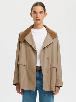 Selected Kylie Cotton Seasonal Workwear Jacket, Weathered Teak, Weathered Teak