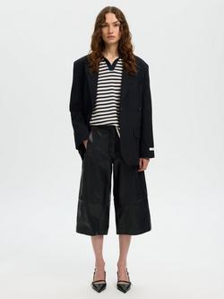 Selected Gigi Leather Culottes, Black - view 2, Black