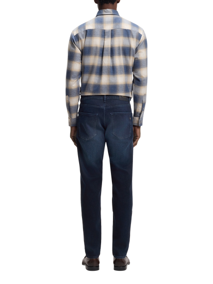 BOSS Maine Tapered Leg Stretch Denim Jeans, Dark Blue - view 2, Dark Blue