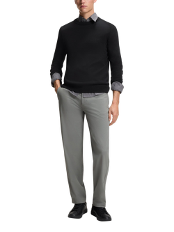 BOSS Cotton Rich French Shoulder Crew Neck Knit Jumper - view 2, Black