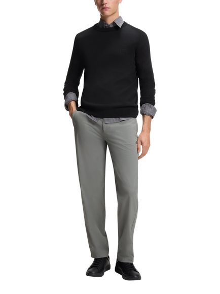 BOSS Cotton Rich French Shoulder Crew Neck Knit Jumper - view 2, Black