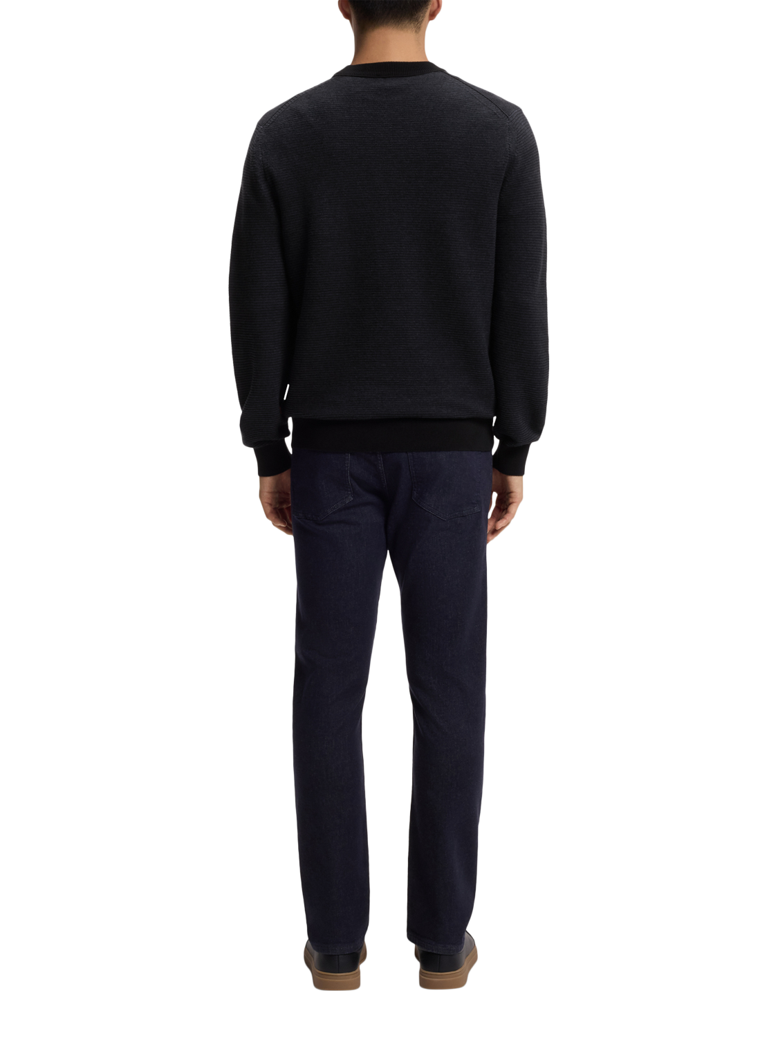 Product image 2 of 5, which shows HUGO BOSS BOSS Cotton Blend Round Neck Jumper, Black, M
