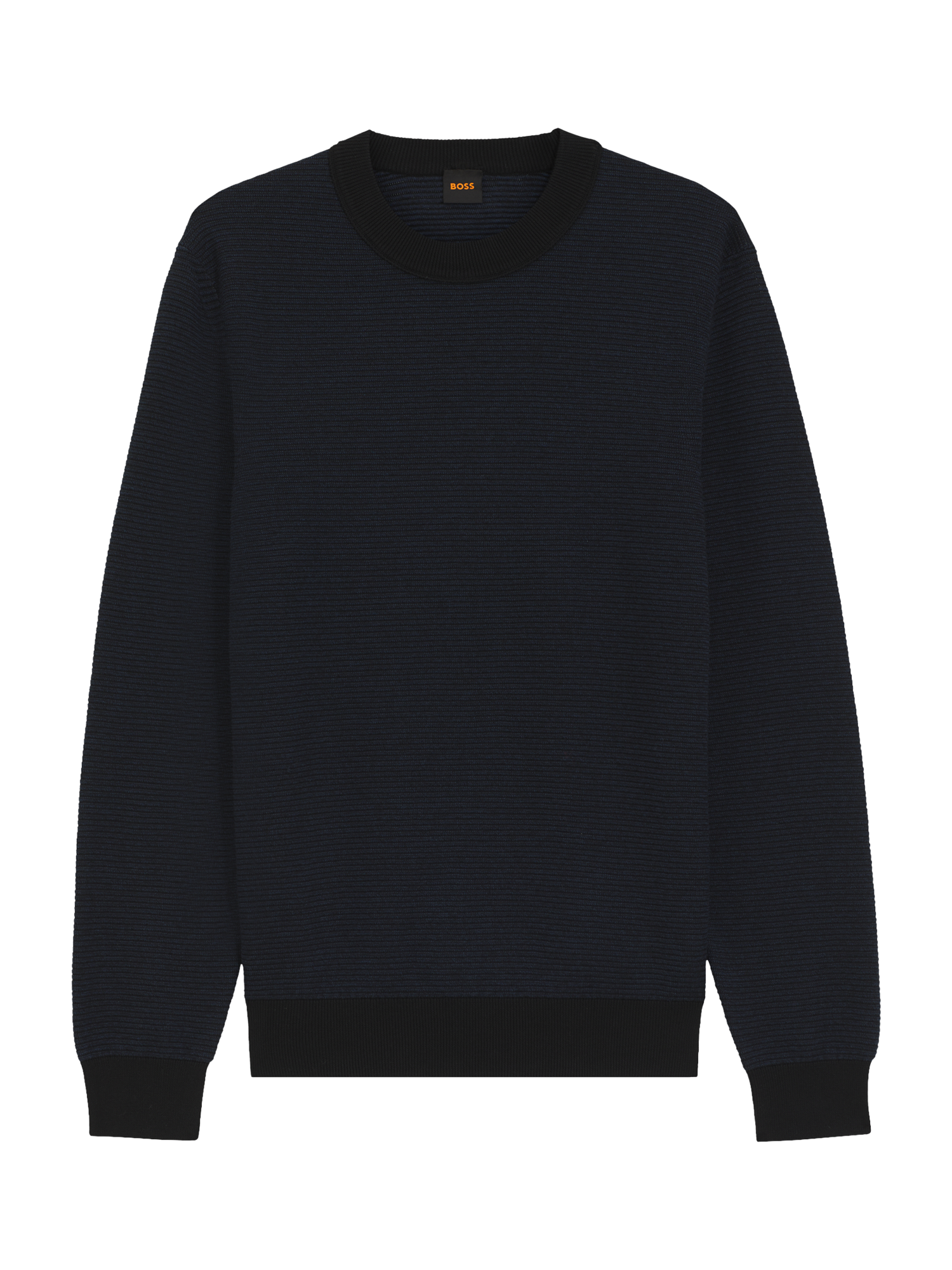 Product image 4 of 5, which shows HUGO BOSS BOSS Cotton Blend Round Neck Jumper, Black, M