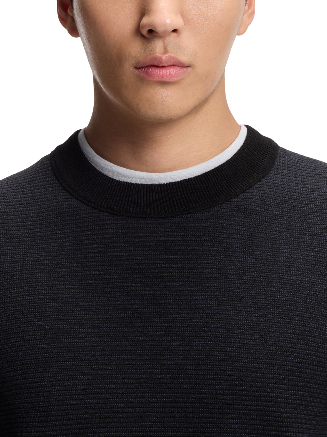 Product image 5 of 5, which shows HUGO BOSS BOSS Cotton Blend Round Neck Jumper, Black, M