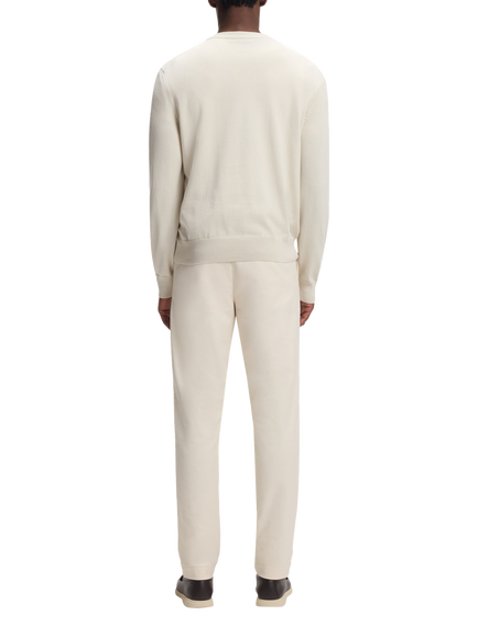 HUGO BOSS BOSS Cotton Round Neck Jumper - view 2, Open White