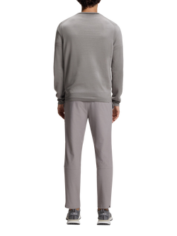 HUGO BOSS BOSS Cotton Crew Neck Jumper - view 2, Open Grey