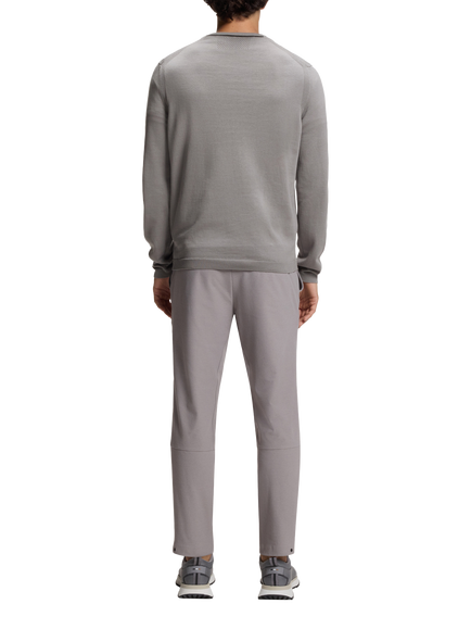 HUGO BOSS BOSS Cotton Crew Neck Jumper - view 2, Open Grey