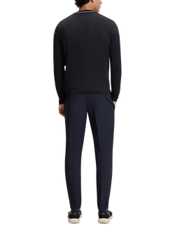 HUGO BOSS BOSS Cotton Crew Neck Jumper - view 2, Dark Blue