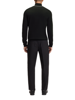 BOSS Ever-X Cotton Knitted Quarter Zip Top - view 2, Black