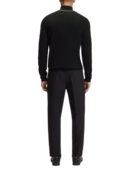 BOSS Ever-X Cotton Knitted Quarter Zip Top - view 2, Black