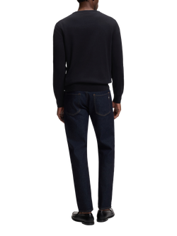 HUGO BOSS BOSS Cotton Crew Neck Jumper - view 2, Dark Blue