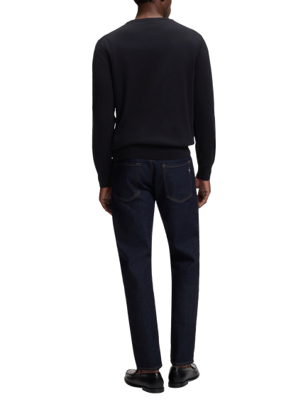 HUGO BOSS BOSS Cotton Crew Neck Jumper - view 2, Dark Blue