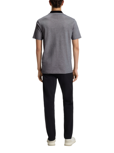BOSS Cotton Regular Fit Flatknit Piqué Polo Shirt, Black - view 2, Black