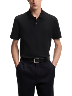BOSS Pallas Cotton Polo Top, Black