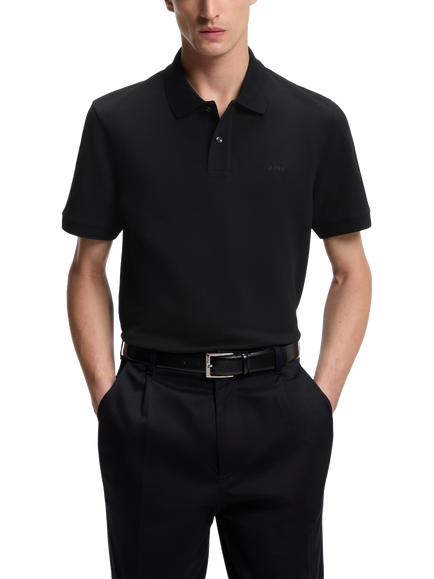 BOSS Pallas Cotton Polo Top, Black
