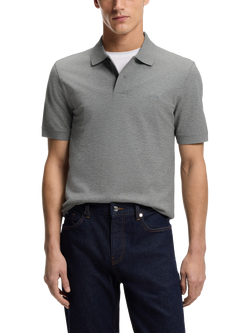 BOSS Pallas Cotton Polo Top, Silver