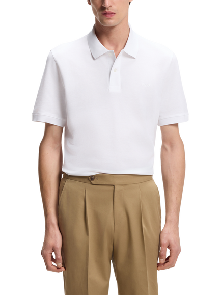 BOSS Pallas Cotton Polo Top, White