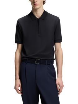 BOSS Cotton Rich Polo Shirt, Dark Blue, Dark Blue