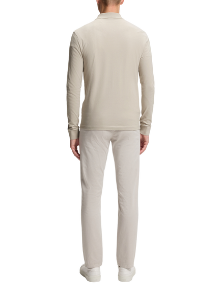 HUGO BOSS BOSS Passerby Long Sleeve Cotton Blend Polo Shirt, Open Grey - view 2, Open Grey