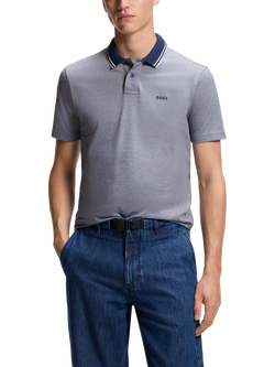 HUGO BOSS Cotton Logo Polo Shirt, Open Blue, Open Blue