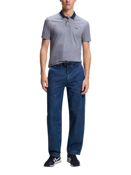 HUGO BOSS Cotton Logo Polo Shirt, Open Blue - view 2, Open Blue