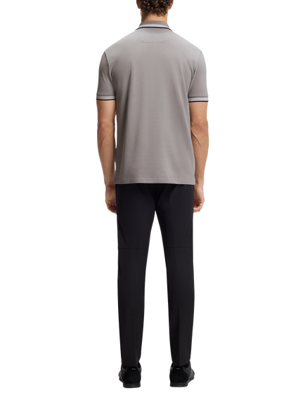 HUGO BOSS BOSS Paddy Cotton Polo Shirt - view 2, Open Grey