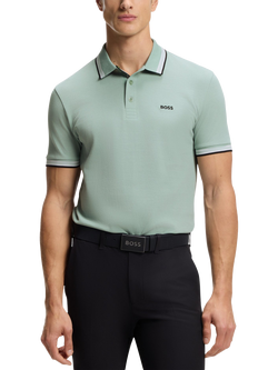 HUGO BOSS BOSS Paddy Cotton Polo Shirt, Open Green