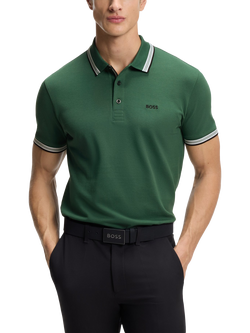 HUGO BOSS BOSS Paddy Cotton Polo Shirt, Dark Green