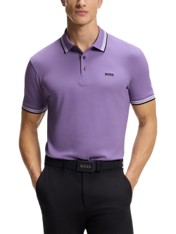 HUGO BOSS BOSS Paddy Cotton Polo Shirt, Bright Purple