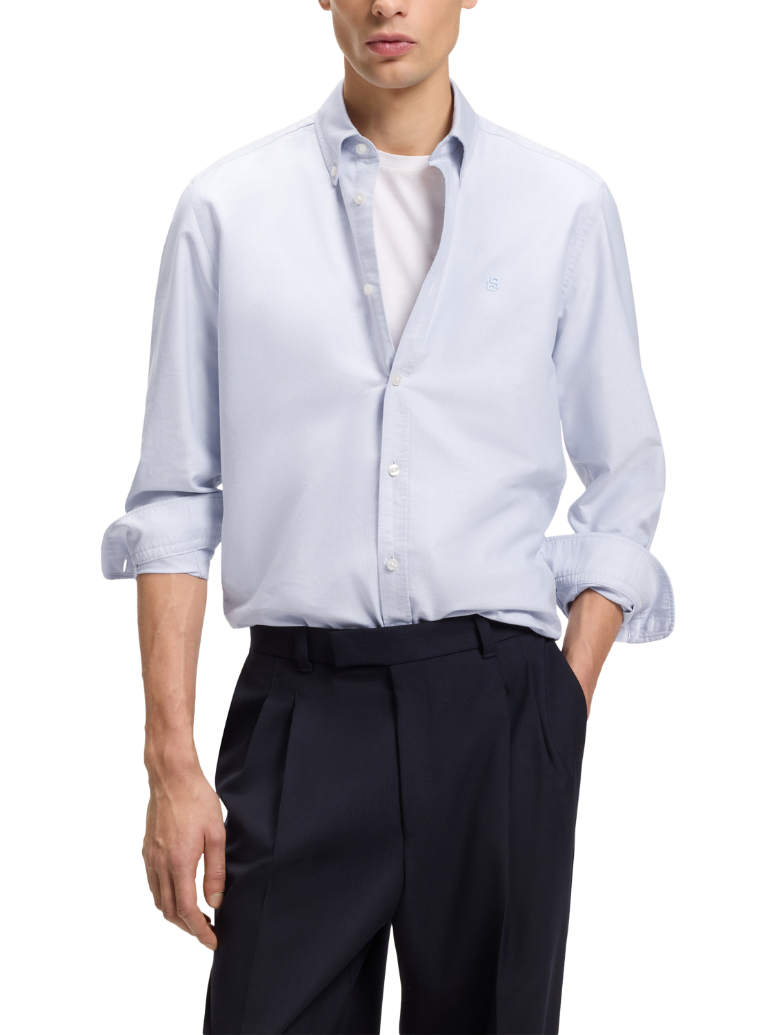 Product image 1 of 6, which shows BOSS Heritage Cotton Regular Fit Shirt, Light Purple, M