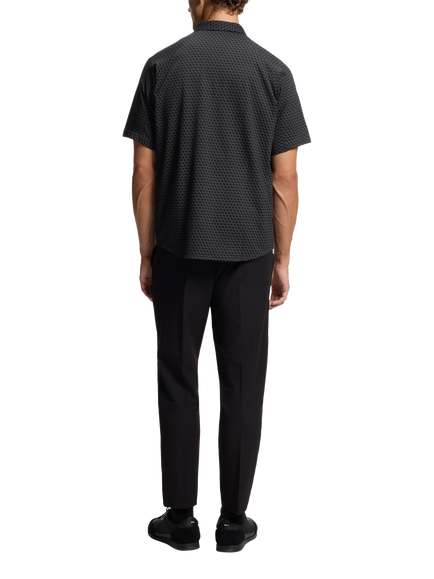 BOSS Cotton Regular Fit Geometric Shirt, Charcoal - view 2, Charcoal