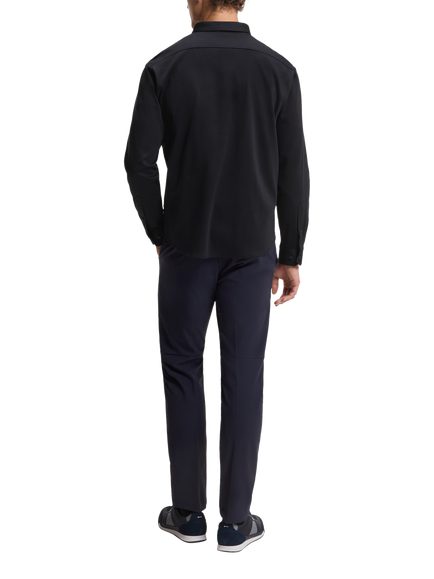 BOSS Cotton Long Sleeve Plain Shirt - view 2, Dark Blue