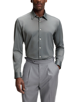 BOSS Regular Fit Performance Shirt, Open Green, Open Green